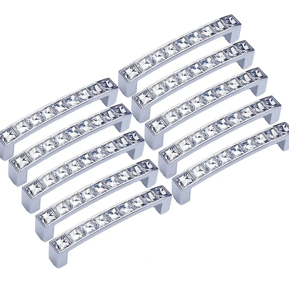 Set of 10 crystal drawer pulls